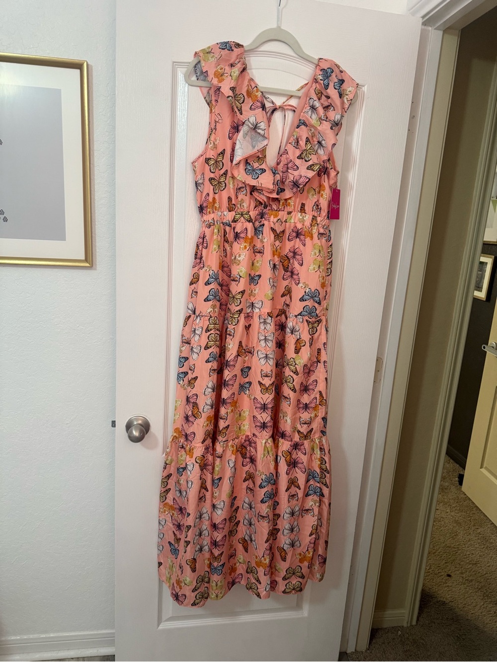 Buddy Love Pink Butterfly Print Maxi Dress